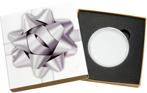 SilverTowne Natural Kraft Paper Gift Box with Silver Bow Box Sleeve